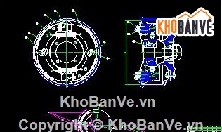 hệ thống phanh xe,phanh xe tải,cad phanh xe tải