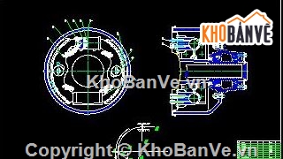 hệ thống phanh xe,phanh xe tải,cad phanh xe tải