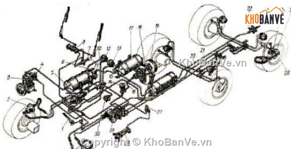 hệ thống phanh,dẫn động khí nén,đồ án ô tô,điều khiển phanh