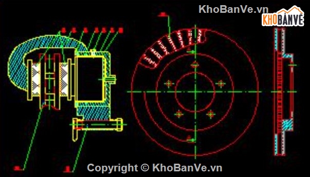 hệ thống phanh,Ford Escape,đồ án ô tô,bản vẽ cad 2D