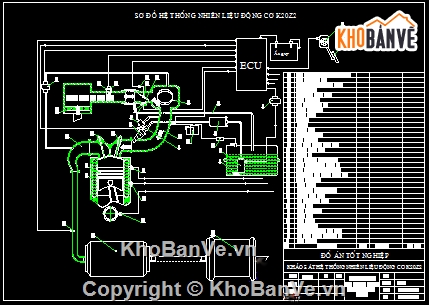 bản vẽ các bộ chế hòa khí,bản vẽ các cảm biến,bản vẽ đồ thị công