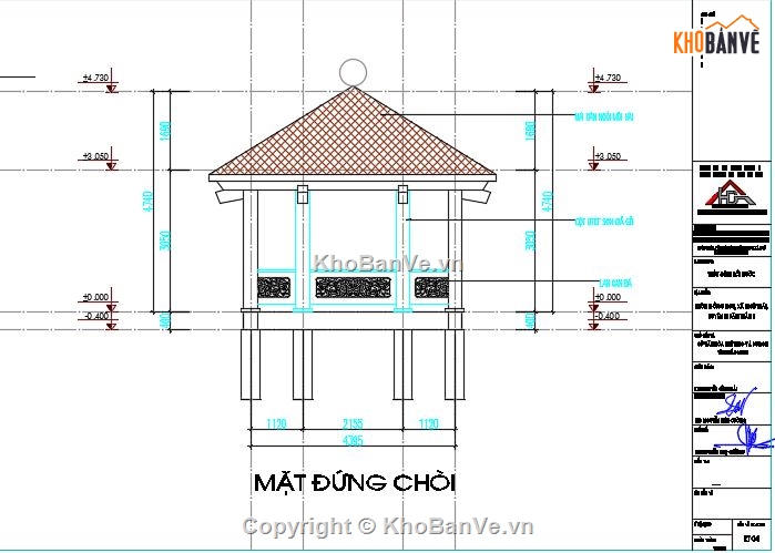 chòi bát giác,cad chòi bát giác,file cad chòi bát giác,chòi bát giác file cad