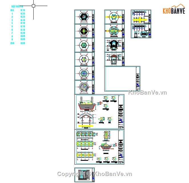 chòi bát giác,cad chòi bát giác,file cad chòi bát giác,chòi bát giác file cad