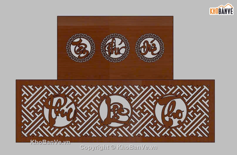 dxf phúc lộc thọ,thư pháp phòng thờ cnc,tâm đức phúc thọ,thư pháp
