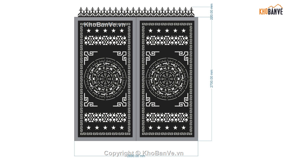 Cổng 2 cánh trống đồng,file cnc cổng 2 cánh trống đồng,mẫu cổng 2 cánh trống đồng