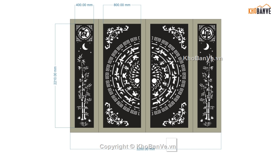 cổng 4 cánh tài lộc cnc,file cnc cổng 4 cánh tài lộc,mẫu cnc cổng 4 cánh tài lộc