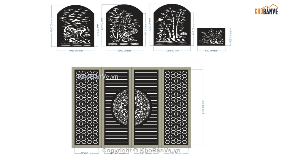 hàng rào,mẫu hàng rào,cổng 4 cánh và hàng rào cnc,file cnc cổng 4 cánh và hàng rào