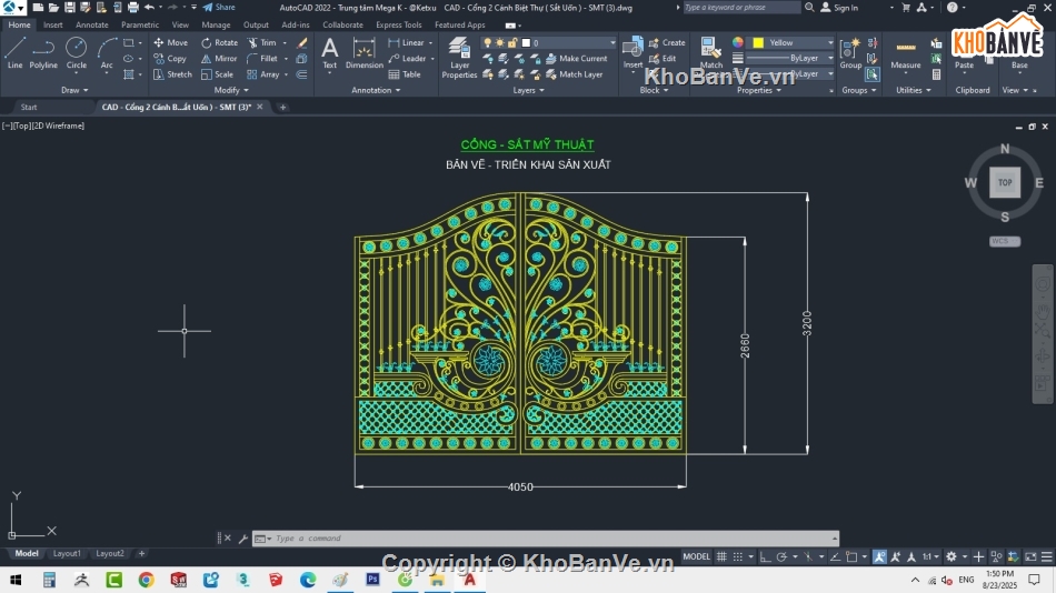 Cổng Sắt Cổ Điển,Cổng CNC sắt mỹ thuật,Cổng sắt biệt thự