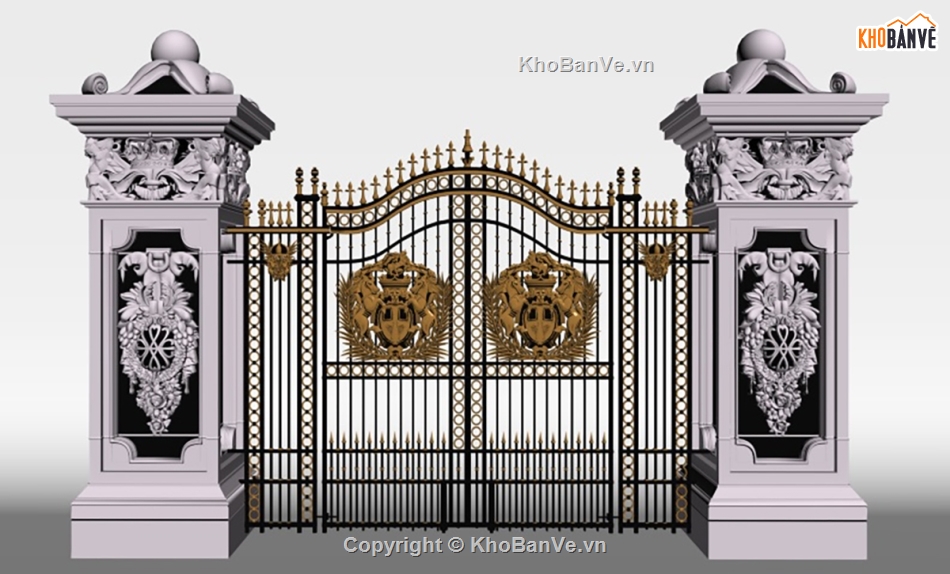 cổng,cổng biệt thự,file cad cổng