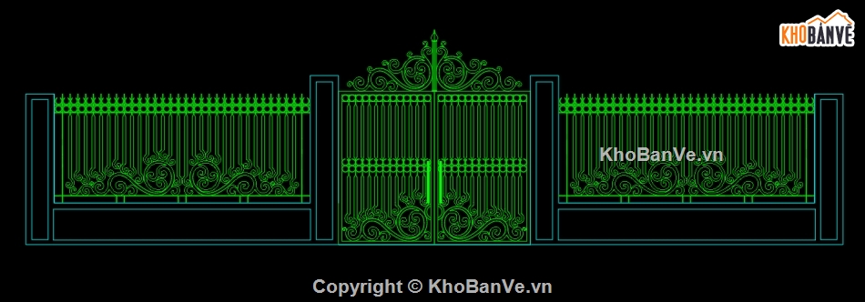 Cổng hàng rào cnc,Cổng 2 cánh CNC,File cắt hàng rào CNC,thiết kế hàng rào cnc,file autocad cổng và hàng rào