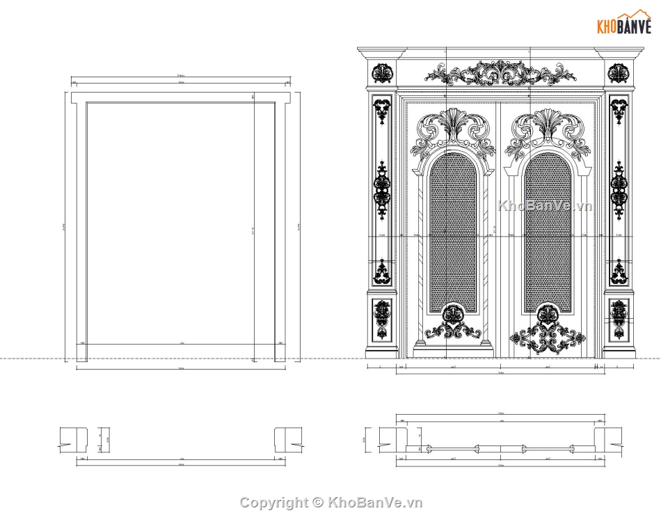 cửa cổ điển,bản vẽ chi tiết cửa gỗ nội thất,file bản vẽ cửa gỗ autocad