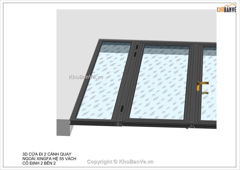 Family cửa nhôm xingfa,cửa xingfa 2 cánh,Cửa nhôm Xingfa 2 cánh mở quay ngoài,xingfa hệ 55 2 cánh mở quay ngoà