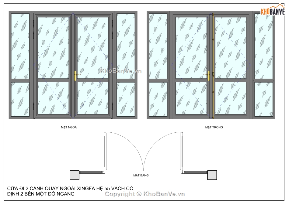 Family cửa nhôm xingfa,cửa xingfa 2 cánh,family revit,Cửa nhôm Xingfa 2 cánh