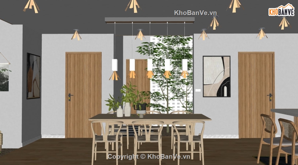 sketchup thiết kế nội thất,nội thất căn nhà,mẫu sketchup nội thất