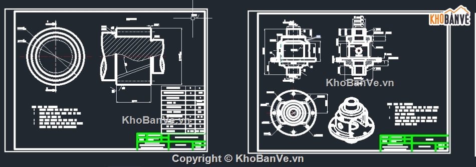 Bản vẽ bộ vi sai,Bản vẽ truyền lực chính vi sai bán trục,bản vẽ bộ vi sai xe dẫn động cầu trước,bản vẽ bộ vi sai trên ô tô du lịch,Bản vẽ chi tiết bộ truyền lực chính vi sai bán trụ