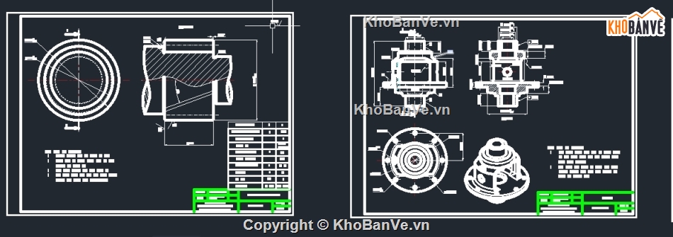 Bản vẽ bộ vi sai,Bản vẽ truyền lực chính vi sai bán trục,bản vẽ bộ vi sai xe dẫn động cầu trước,bản vẽ bộ vi sai trên ô tô du lịch,Bản vẽ chi tiết bộ truyền lực chính vi sai bán trụ