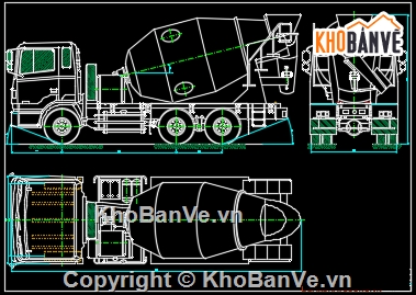 đồ án thiết kế ô tô,thiết kế xe trộn bê tông 7 khối,đồ án xe ô tô