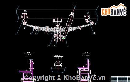 hệ thống treo xe tải,treo xe tải,file cad hệ thống treo xe