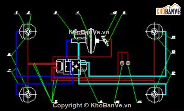 hệ thống phanh,Kia New Carens,đồ án ô tô,bản vẽ kỹ thuật