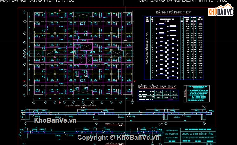 Đồ án chung cư 20 tầng,chung cư 20 tầng,file cad chung cư