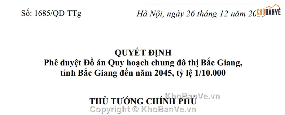 Quy hoạch,Kiến trúc,Đồ án,Quy hoạch chung,Bắc Giang