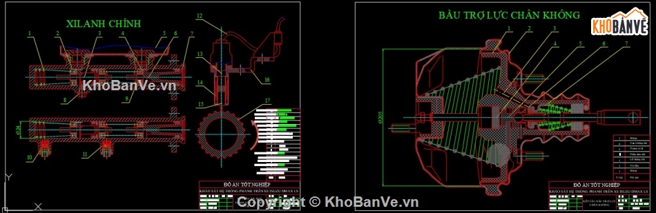 Đồ án thuyết minh xe,thiết kế xe,file cad hệ thống phanh xe,phanh xe ISUZU D-MAX LS