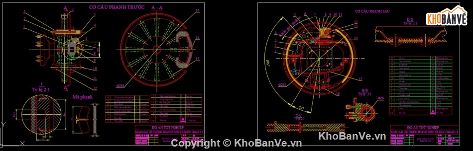 Đồ án thuyết minh xe,thiết kế xe,file cad hệ thống phanh xe,phanh xe ISUZU D-MAX LS