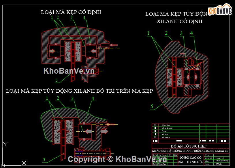 Đồ án thuyết minh xe,thiết kế xe,file cad hệ thống phanh xe,phanh xe ISUZU D-MAX LS