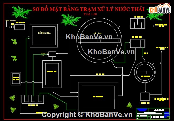 cad xử lý nước thải,Đồ án thuyết minh,thiết kế trạm xử lý nước,trạm xử lý nước thải,thi công,xử lý nước