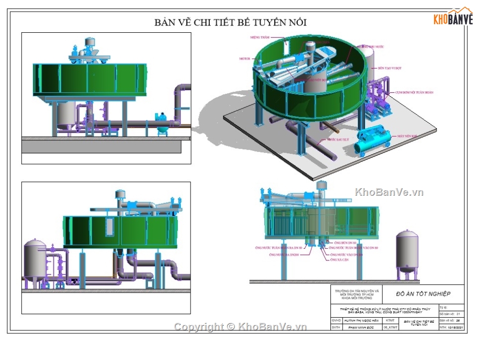 phối cảnh,cad xử lý nước thải,tính toán,file revit,Đồ án thuyết minh,thiết kế trạm xử lý nước