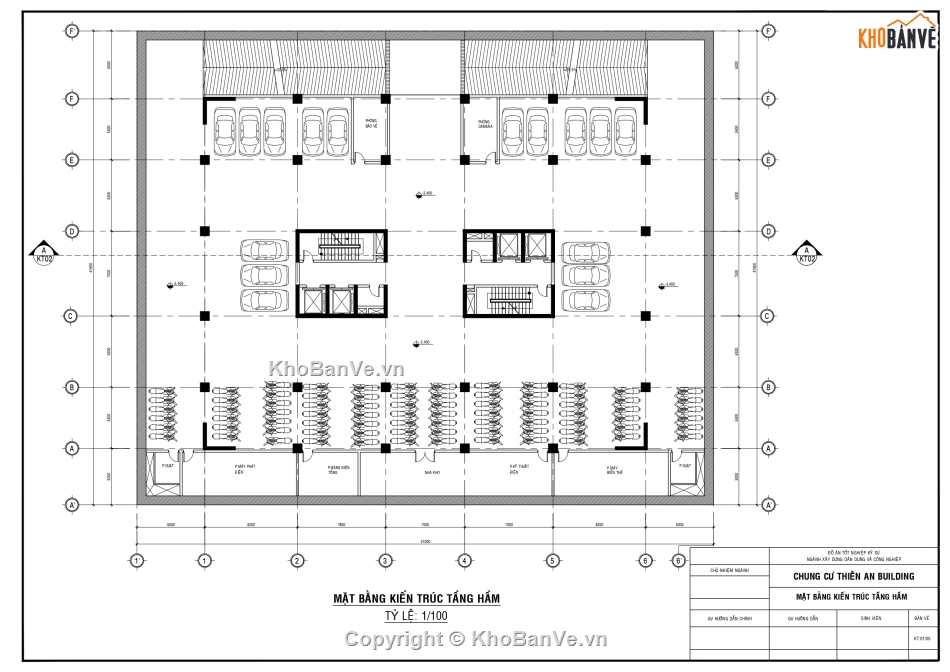 bản vẽ chung cư,Chung cư 15 tầng,tầng hầm