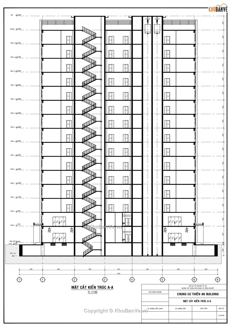 bản vẽ chung cư,Chung cư 15 tầng,tầng hầm