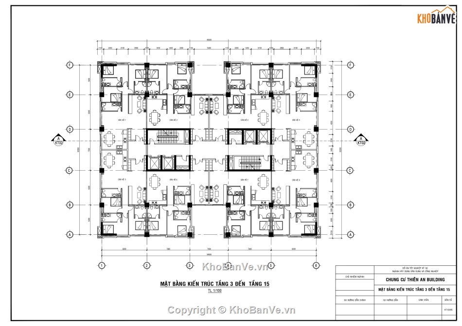 bản vẽ chung cư,Chung cư 15 tầng,tầng hầm