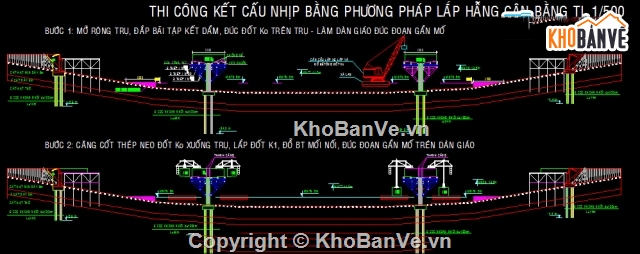 Đồ án thiết kế cầu dầm,Bản vẽ cầu dầm lắp hẫng,lắp hẫng cân bằng,cầu liên tục,thi công trụ