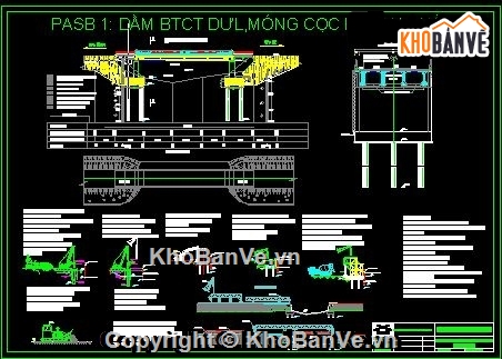 Bản vẽ cầu dầm T,Bản vẽ,Đồ án