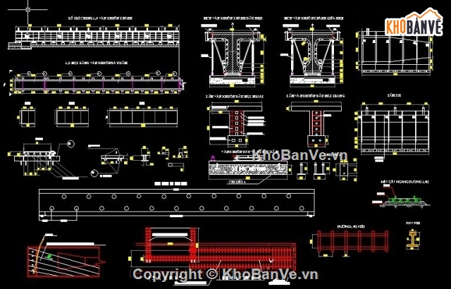 Bản vẽ cầu dầm T,Bản vẽ,Đồ án