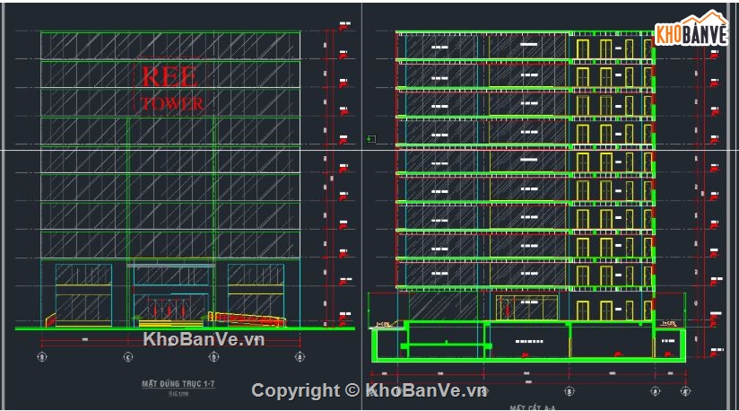 10 tầng,Cao ốc văn phòng 10 tầng + 1 hầm,DATN Cao ốc văn phòng