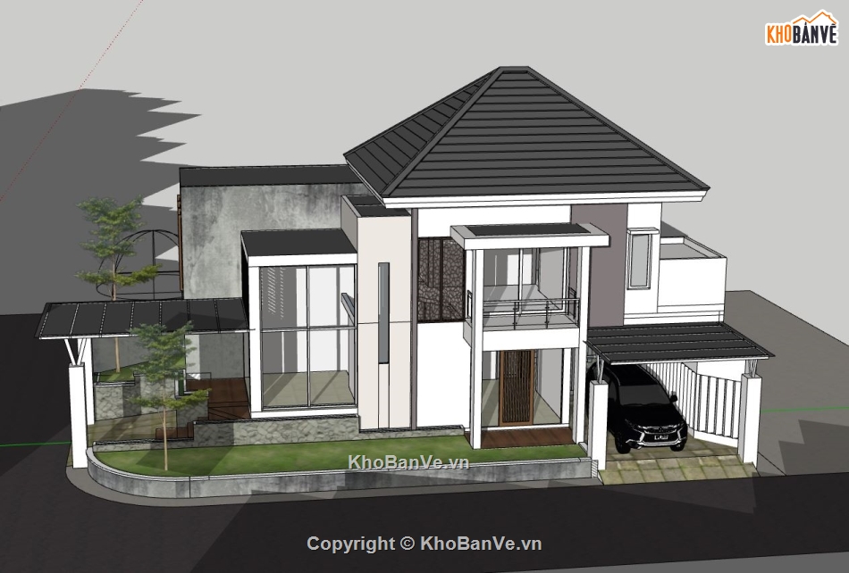 Model su biệt thự 2 tầng,biệt thự 2 tầng file su,file sketchup biệt thự 2 tầng,biệt thự 2 tầng file sketchup