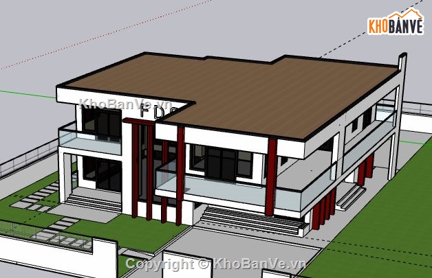 Biệt thự 2 tầng,model su biệt thự 2 tầng,file su biệt thự 2 tầng,biệt thự 2 tầng sketchup