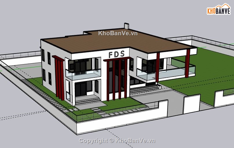 Biệt thự 2 tầng,model su biệt thự 2 tầng,file su biệt thự 2 tầng,biệt thự 2 tầng sketchup