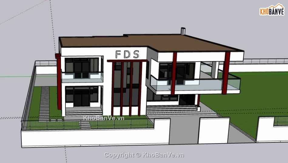 Biệt thự 2 tầng,model su biệt thự 2 tầng,file su biệt thự 2 tầng,biệt thự 2 tầng sketchup