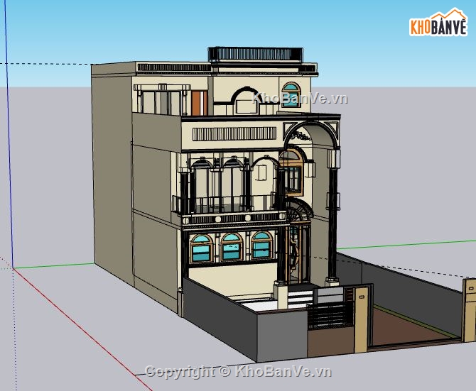 Biệt thự 3 tầng,model su biệt thự 3 tầng,biệt thự 3 tầng file sketchup