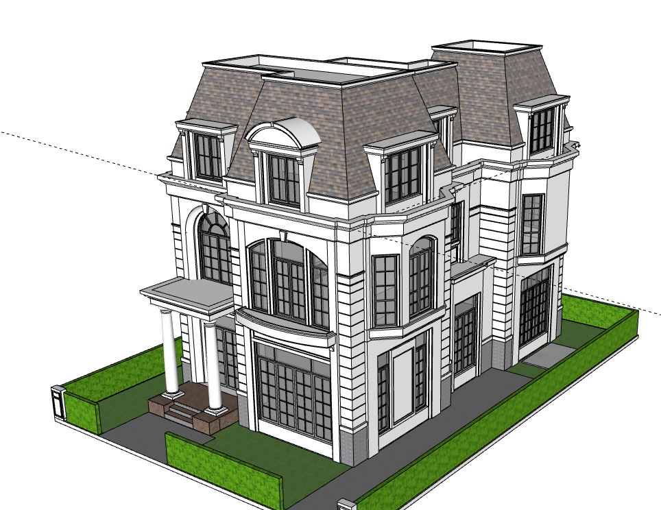 Biệt thự 3 tầng,model su biệt thự 3 tầng,biệt thự 3 tầng file su,sketchup biệt thự 3 tầng