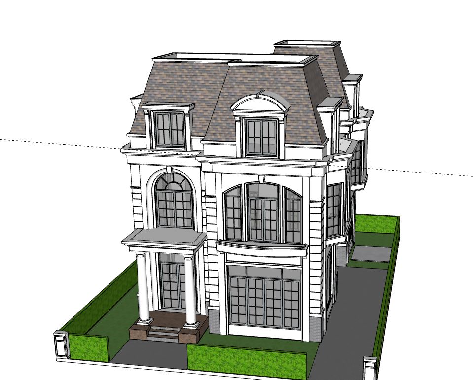 Biệt thự 3 tầng,model su biệt thự 3 tầng,biệt thự 3 tầng file su,sketchup biệt thự 3 tầng