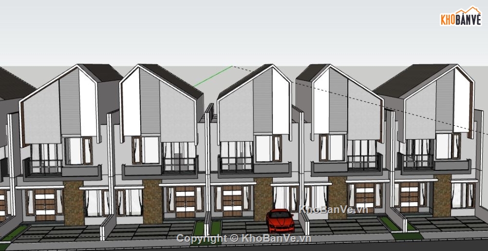 Nhà phố 2 tầng,model nhà phố 2 tầng,file su nhà phố 2 tầng,nhà phố 2 tầng file su,sketchup nhà phố 2 tầng