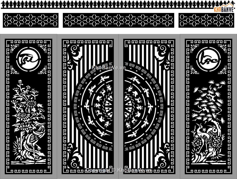 Cổng trống đồng file dxf,cổng cnc,file dxf cổng cnc