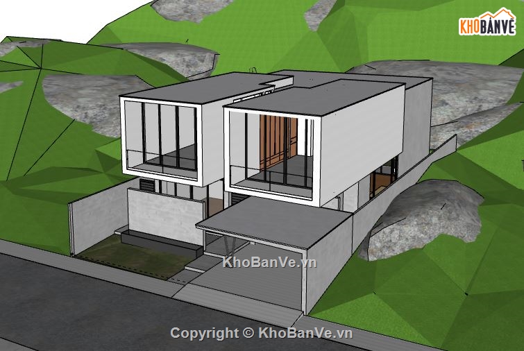 Biệt thự 2 tầng,model su biệt thự 2 tầng,biệt thự 2 tầng sketchup