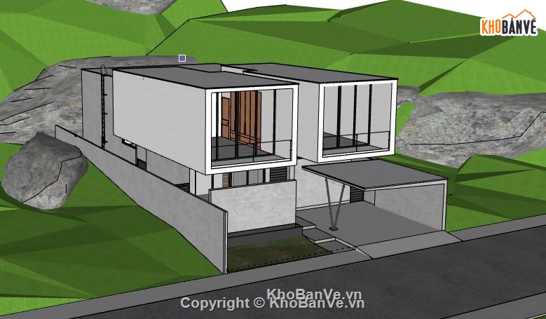 Biệt thự 2 tầng,model su biệt thự 2 tầng,biệt thự 2 tầng sketchup