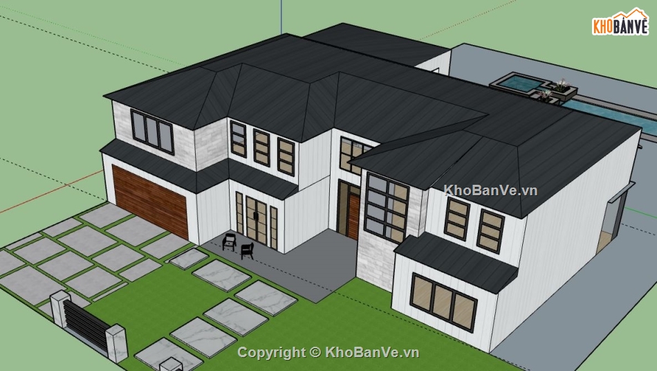 Biệt thự 2 tầng,model su biệt thự 2 tầng,file su biệt thự 2 tầng