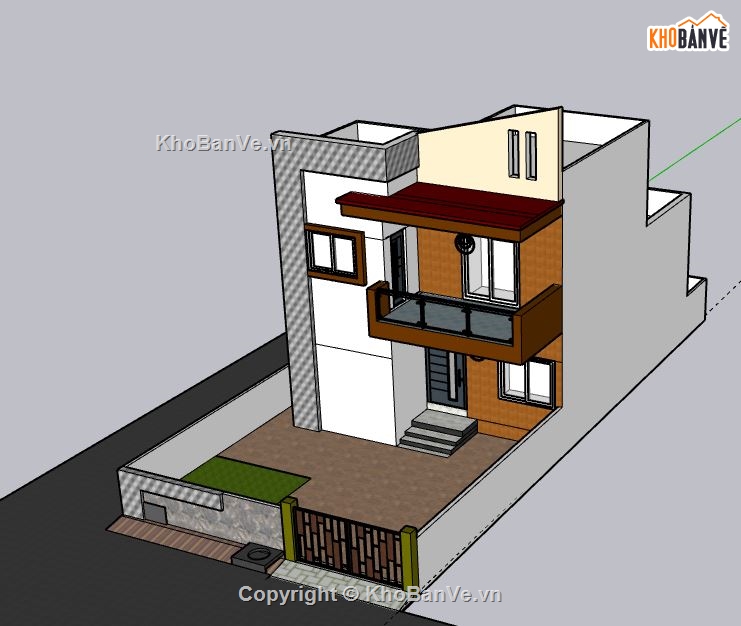 Nhà 2 tầng,Nhà phố 2 tầng,model su nhà phố 2 tầng,nhà phố 2 tầng sketchup